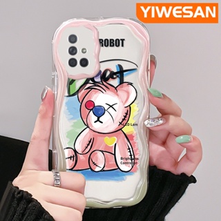 เคสโทรศัพท์มือถือแบบนิ่ม ใส กันกระแทก ลายการ์ตูนหมีน่ารัก สีชมพู สําหรับ Samsung galaxy A72 4G A72 5G A71