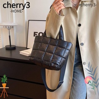 Cherry3 กระเป๋าถือ ผ้าฝ้าย ลายสก๊อต จุของได้เยอะ แฟชั่นฤดูหนาว สําหรับผู้หญิง