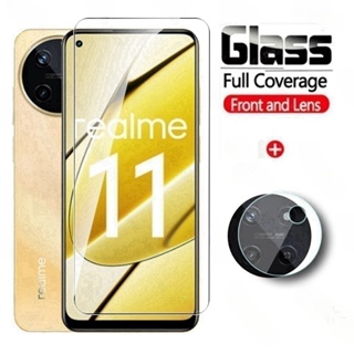 2 in 1 Screen Protector For Realme 11 Pro Plus 11Pro+ 11NFC Realme11Pro Realme11 4G 5G 9H Full Cover Tempered Glass Screen Protector Clear Back Camera Lens Film
