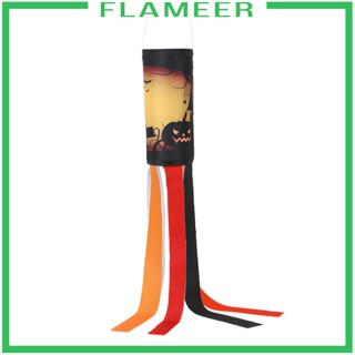 [Flameer] ถุงเท้ากันลม ลายธงฮาโลวีน ขนาด 39.37 นิ้ว แขวนง่าย สําหรับแขวนตกแต่งสวน บ้าน ประตู