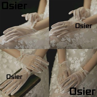 Osier1 ถุงมือลูกไม้ แฟชั่น สําหรับเจ้าสาว 1 คู่