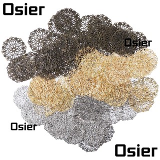 Osier1 จี้เชื่อมต่อลวดลาย สีทอง สีบรอนซ์ สีขาว สําหรับสร้อยคอ เครื่องประดับ จี้โลหะ รูปดอกไม้