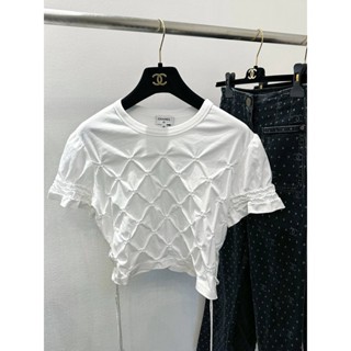 เสื้อยืดแขนสั้น Chanel 23P แบบผูกเชือก สามสี ไซซ์ 36-40