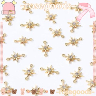 เครื่องประดับ จี้รูปดาว ประดับเพทาย ทองเหลือง แฮนด์เมด