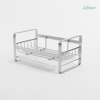 Delmer แผ่นวางสบู่ สเตนเลส มีกาวในตัว ถอดออกได้ พร้อมถาดวางฟองน้ํา ถอดออกได้ สําหรับอ่างล้างจาน