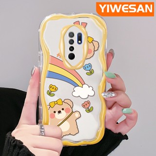 เคสโทรศัพท์มือถือ ซิลิโคนนิ่ม ใส กันกระแทก ลายการ์ตูนหมีแฮปปี้ สีครีม สําหรับ Xiaomi Redmi 10 Prime 10C 9 Prime 12C POCO C55 POCO M2