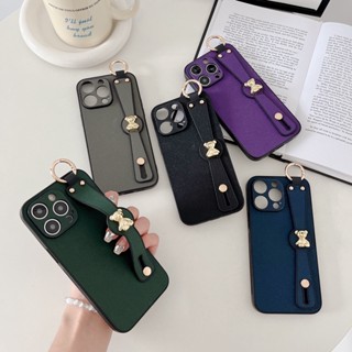 เคสป้องกันโทรศัพท์มือถือ ลายหมีน่ารัก ประดับกลิตเตอร์ มีสายคล้อง สําหรับ iphone 14 13 12 Pro Max 14pro 13pro 12pro 14Plus