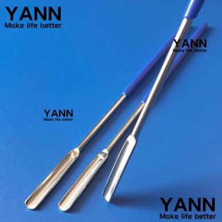 Yann1 ช้อนสเตนเลส ทรงกลม สีเงิน พร้อมด้ามจับไวนิล อเนกประสงค์ สําหรับตักไมโครแล็บ