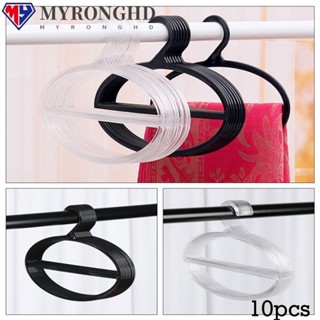 Myronghd ไม้แขวนผ้าพันคอ อเนกประสงค์ แบบพกพา สําหรับจัดระเบียบตู้เสื้อผ้า 10 ชิ้น