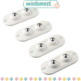 WISDOMEST ลูกรอกหมุนได้ 3600 องศา สเตนเลส ขนาดเล็ก สีขาว สําหรับถังขยะ 2 ลูก 4 ชิ้น