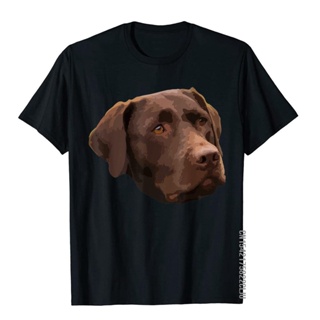 เสื้อยืดแขนสั้น ผ้าฝ้าย พิมพ์ลาย Labrador Retriever Dog Head ขนาดใหญ่ สไตล์โกธิค สําหรับผู้ชาย