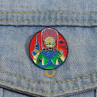 Mars Attacks เข็มกลัดโลหะ รูปการ์ตูนเอเลี่ยน ภาพยนตร์ เครื่องประดับ ของขวัญ