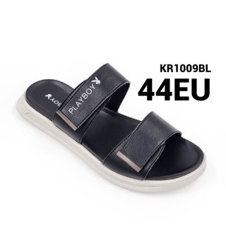 รองเท้าแตะไซส์ใหญ่ 44 EU Sandal Men PlayBoy ของแท้ แบบเทปแปะ สีดำ KR1009BL