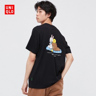 S-5XL Uniqlo เสื้อยืดแขนสั้น พิมพ์ลาย LINE FRIENDS สําหรับผู้ชาย ผู้หญิง 446642 (UT)