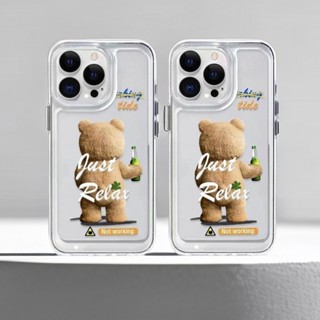 เคสโทรศัพท์มือถือแบบนิ่ม TPU ใส ลายหมี สําหรับ Samsung Galaxy A14 A04s A04E A04 A03 A03s A13 A23 A33 A53 A73 4G 5G 2023