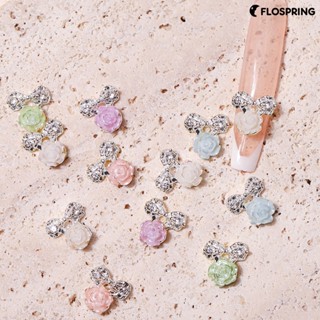Flospring อุปกรณ์ตกแต่งเล็บ ลายผีเสื้อ ดอกคามิเลีย สามมิติ หรูหรา ถอดออกได้ 10 ชิ้น