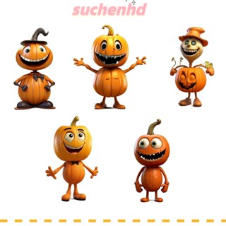 Suchenhd รูปปั้นคนฟักทองเรซิ่น สีส้ม สร้างสรรค์ สําหรับตกแต่งบ้าน และสวน