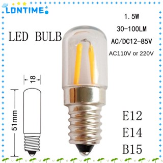 Lontime หลอดไฟติดตู้เย็น ขนาดเล็ก 12-220V แบบพกพา E12 E14 T18S 1.5W 2700K