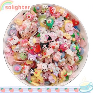 SOLIGHTER จี้เรซิ่น รูปสไลม์ หลากสี สําหรับทําการ์ด|กิ๊บติดผม