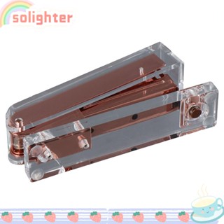 Solighter เครื่องเย็บกระดาษอะคริลิคใส สีโรสโกลด์ สําหรับสํานักงาน