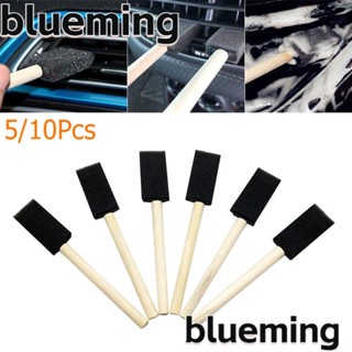 Blueming2 แปรงทําความสะอาดคีย์บอร์ดรถยนต์ ด้ามจับไม้ 5 10 ชิ้น