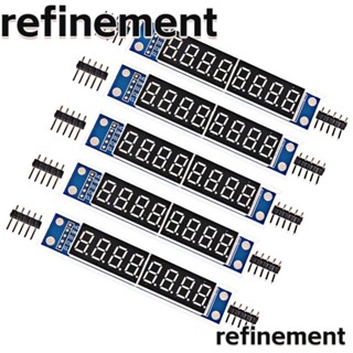 Refinement โมดูลดิจิทัล 8 หลัก 7 ส่วน MAX7219 82*15*12 มม. สีฟ้า และสีดํา GND PCB และส่วนประกอบอิเล็กทรอนิกส์ 5V ส่วนที่ 8 บิต จอแสดงผล LED 5 ชิ้น