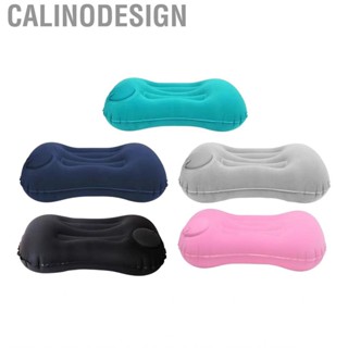 Calinodesign Inflatable Camping Pillow  Lightweight Ergonomic Flocked Fabric for Hiking