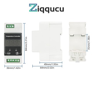 Ziqqucu เทอร์โมสแตท Din DC8-24V AC100-240V รางไกด์เทอร์โมมิเตอร์ ควบคุมอุณหภูมิ แบบดิจิทัล