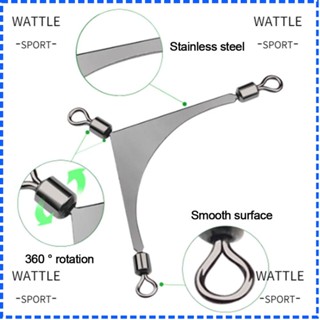 Wattle ตะขอตกปลา สเตนเลส หมุนได้ 3 ทาง สีเงิน สําหรับตกปลาน้ําเค็ม 25 ชิ้น