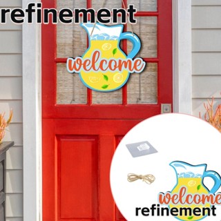 Refinement ป้ายไม้ Welcome รูปหม้อเครื่องดื่ม ทนทาน สําหรับแขวนประตู ห้องนั่งเล่น โรงแรม