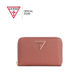 GUESS กระเป๋าสตางค์ผู้หญิง รุ่น BG850040 LAUREL SLG MEDIUM ZIP AROUND สีชมพู