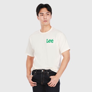 LEE เสื้อยืดแขนสั้นผู้ชาย / ผู้หญิง คอลเลคชั่น Fits Em All ทรง COMFORT รุ่น LE S123MTSSN13 สีครีม ลี เสื้อยืด เสื้อผ้า เสื้อผ้าผู้ชาย