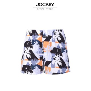 JOCKEY UNDERWEAR กางเกงบ็อกเซอร์ PRINTING รุ่น KU 1865D BOXER สีน้ำเงิน กางเกง บ็อกเซอร์ เสื้อผ้าผู้ชาย