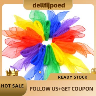 【dellfijpoed】ผ้าพันคอ ผ้าไหม ทรงสี่เหลี่ยม 24 นิ้ว 24 นิ้ว 6 สี สําหรับเต้นรํา 12 ชิ้น