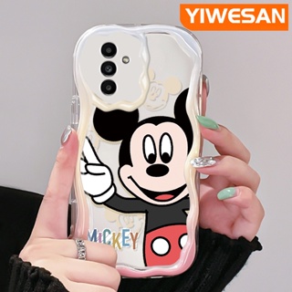 เคสโทรศัพท์มือถือ ซิลิโคนใส กันกระแทก ลายการ์ตูนมิกกี้เมาส์น่ารัก สีครีม สําหรับ Samsung galaxy A13 A13 5G A04s A14