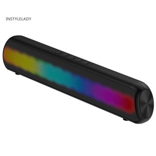 Instylelady J18 ลําโพงซับวูฟเฟอร์ไร้สาย HiFi เอฟเฟคเสียงเซอร์ราวด์ 360 องศา ไฟ LED หลากสี เข้ากันได้กับบลูทูธ 50