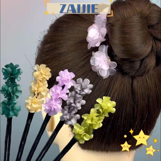 Zaijie24 ดอกไม้ Scrunchie, เครื่องทําซาลาเปา หรูหรา, ยางรัดผม, ยางรัดผม มัดผม ซาลาเปา ผม ชิ้น นางฟ้า ผม ดัดผม ผู้หญิง