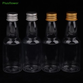 (Plusflower) ใหม่ ขวดไวน์ PET ใส ขนาดเล็ก 50 มล. เติมได้ พร้อมฝาปิดสกรู กันรั่ว สําหรับปาร์ตี้ งานแต่งงาน 10 ชิ้น