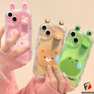 เคสโทรศัพท์มือถือแบบนิ่ม ใส ลายตุ๊กตาหมี กระต่าย กบ 3D สําหรับ VIVO Y35 Y16 Y22s Y33s Y22 Y02 Y12i Y17 Y11 Y91 Y30 Y91C Y51 Y31 V27 V25 Y15A Y02T Y27 Y36 Y21s Y15s Y12s Y12 Y21 Y20s Y21A