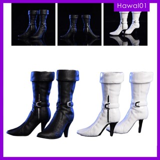 [Hawal] รองเท้าบูทส้นสูง หนัง PU แฮนด์เมด สเกล 1/6 ยาว 3.5 ซม. อุปกรณ์เสริม สําหรับตุ๊กตา ฟิกเกอร์ 12 นิ้ว