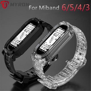 Myron สายรัดข้อมือซิลิโคน กันลื่น แบบเปลี่ยน สําหรับ Mi Band 6 5 4 3