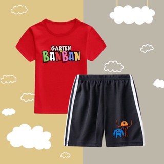 เสื้อยืดแขนสั้น ทรงหลวม ระบายอากาศได้ดี พิมพ์ลายโลโก้ Garten Of Banban สําหรับเด็กผู้ชาย และเด็กผู้หญิง