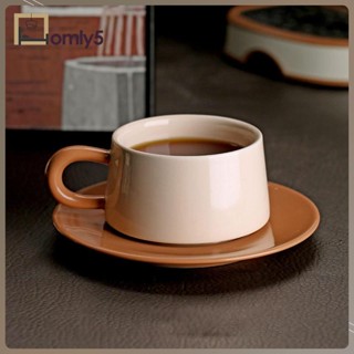 [Homyl5] แก้วกาแฟเซรามิค พร้อมจานรอง คาปูชิโน่ พร้อมจานรอง สําหรับบ้านใหม่ ของขวัญ บาริสต้า