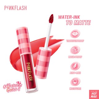 PINKFLASH 9 สี Lip Glaze Water Mist กำมะหยี่กันน้ำ Non-stick Cup ยาวนานลิปกลอสใหม่, beauty Frenzy