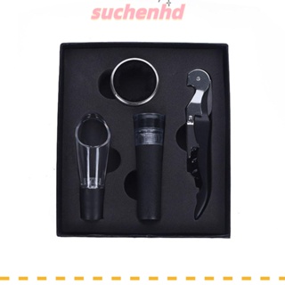 Suchenhd ชุดจุกปิดขวดไวน์ สเตนเลส อเนกประสงค์ 4 ชิ้น