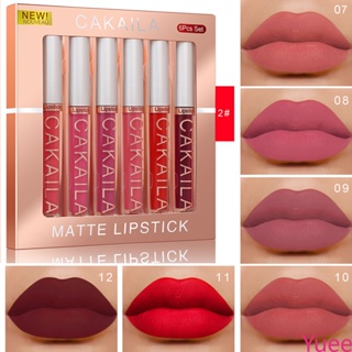 6 ชิ้น Lip Glaze Velvet Matte ลิปสติก Waterproof Long Lasting Lip Gloss yuee