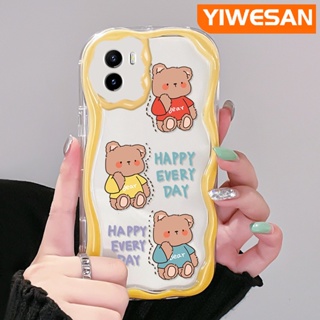 เคสโทรศัพท์มือถือแบบนิ่ม ใส กันกระแทก ลายการ์ตูนหมีแฮปปี้ สําหรับ VIVO Y15s Y15a Y01 Y02s