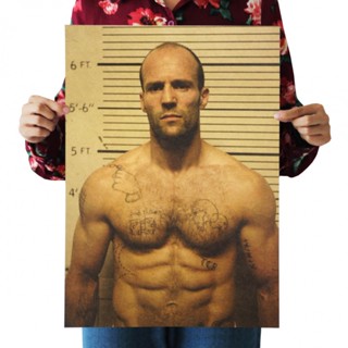 โปสเตอร์กระดาษคราฟท์ Jason Statham Nostalgic สําหรับตกแต่งบาร์ คาเฟ่