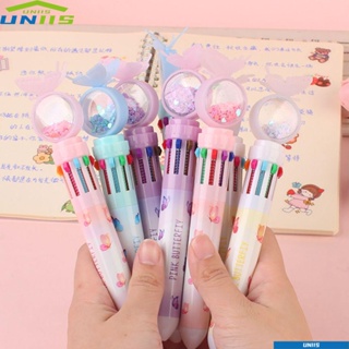 Uniis ปากกาลูกลื่น ประดับเลื่อม รูปผีเสื้อ 10 สี สําหรับตกแต่งบ้าน สํานักงาน