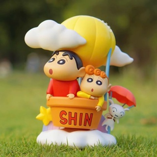 ของแท้ ฟิกเกอร์ Crayon Shin-Chan Limited Edition Cloud Roaming Nohara Shinnosuke Scene Series 7F4L สําหรับตกแต่งบ้าน 52 ของเล่น